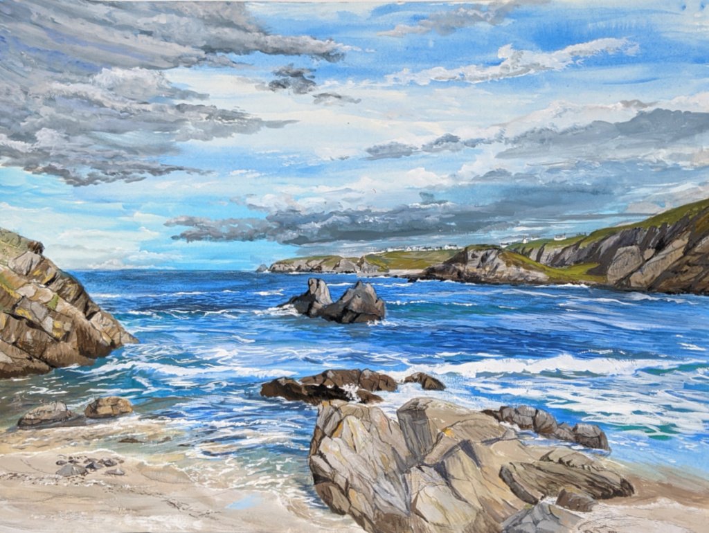 Moray Firth coast - looking towards Portknockie. Framed fine art giclee print, ready to hang. FREE P&P in UK