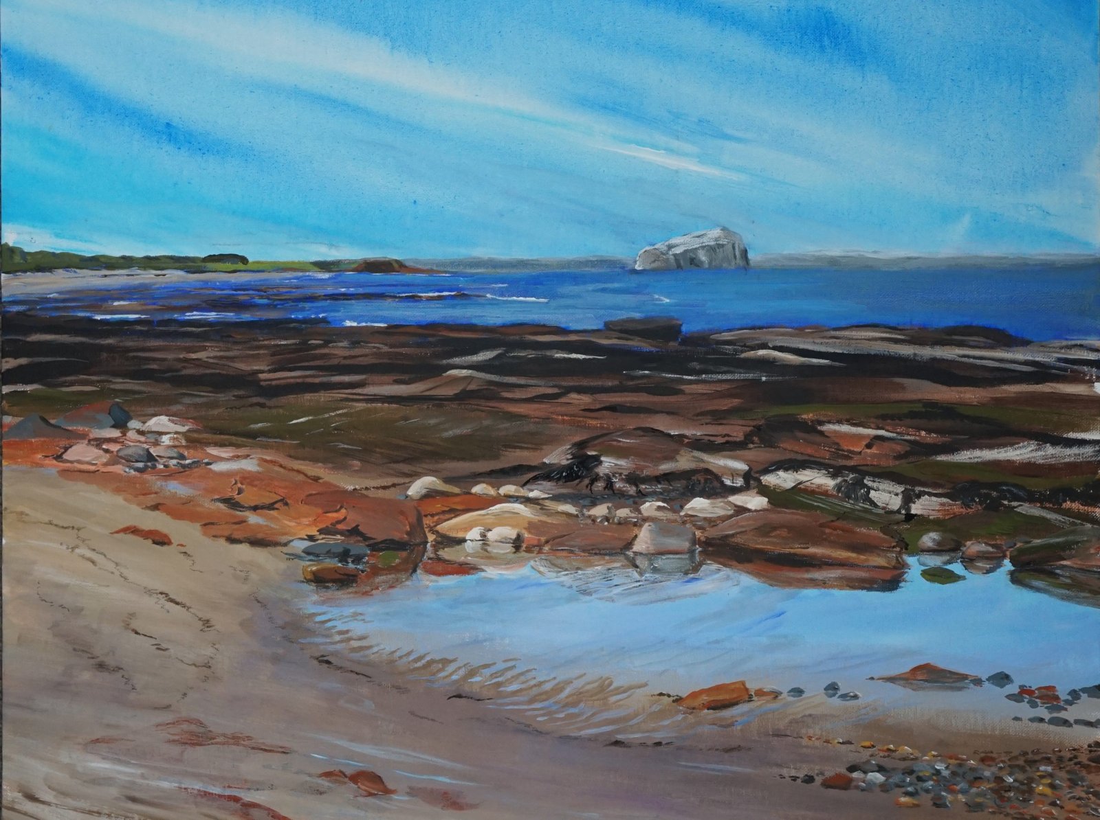 Bass Rock from St Baldred's Cradle. Framed fine art giclee print - ready to hang. FREE P&P IN UK
