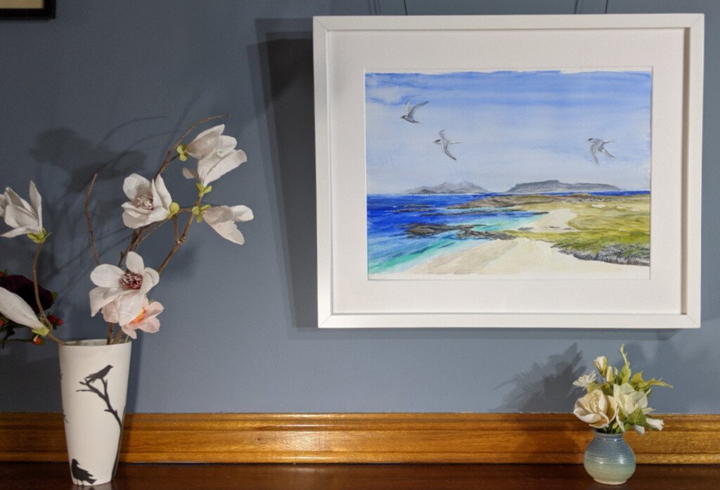 Ardnamurchan, Sanna Beach. Framed fine art giclee print, ready to hang. FREE P&P in UK.