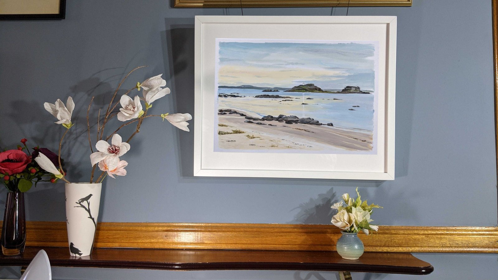 Fidra in the Firth of Forth. Framed fine art giclee print - ready to hang. FREE P&P in UK